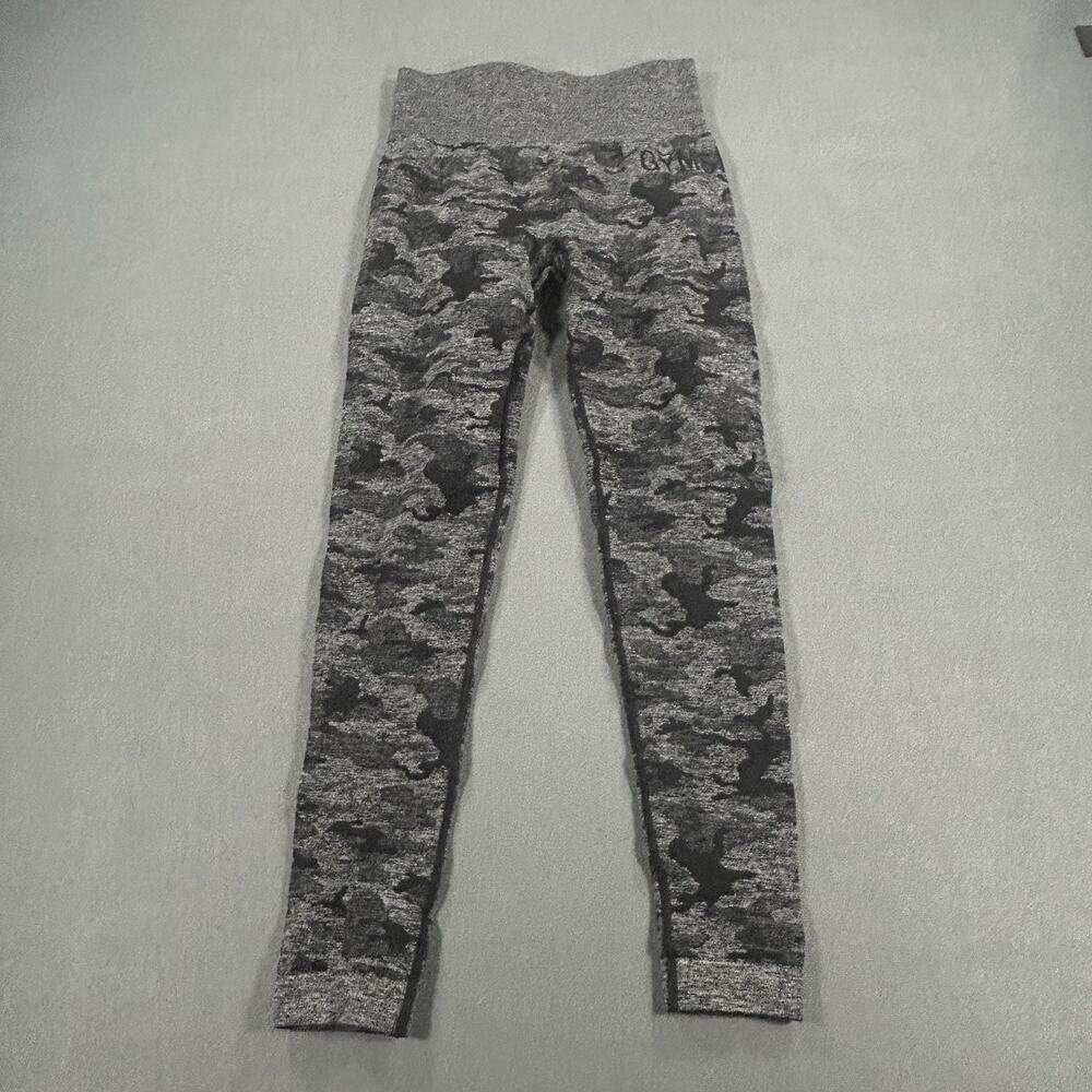 Gymshark Adapt Seamless Camo Leggings Black Gray Print Women’s Small
